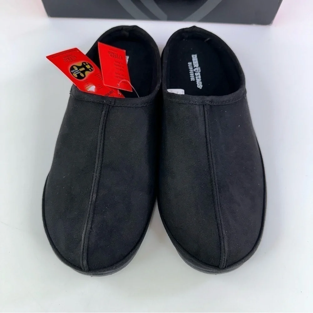 NEW Deer Stags Slipperooz Wherever Men's Slippers Midnight Black house shoes